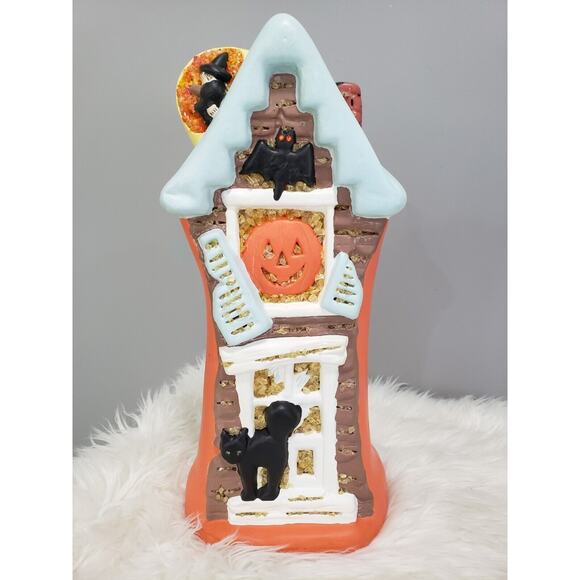 Vintage‎ YOZIE MOLD CERAMIC HALLOWEEN HAUNTED HOUSE blow mold copy cat bat witch - Picture 12 of 12